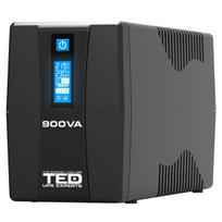 900VA 500W UPS Line Interactive – LCD ekranas – 2 išėjimai | Akumuliatorius 12V 9Ah