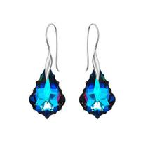 Sidabriniai auskarai moterims DiamondSky „Baroque IV (Meridian Blue)" su Swarovski kristalais