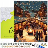 Tapymas pagal numerius 40x50 cm, Kalėdų miestelis, Oh-art, ANG1071, 40x50 cm