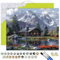 Tapymas pagal numerius 40x50 cm, Namelis kalnuose, Oh-art, ANG1088, 40x50 cm