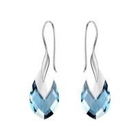 Sidabriniai auskarai moterims DiamondSky „Baroque II (Aquamarine Light Chrome)" su Swarovski kristalais
