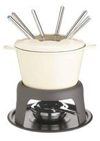 Meisterklass Cast Iron Emalio Sūrio Fondiu Rinkinys - Kremas