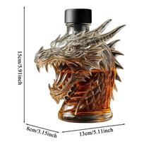Glass Decanter Whiskey Bottle Transparent Dragon Animal Glass Whiskey Decanter Gift for Whisky Lover Men Dad Husband
