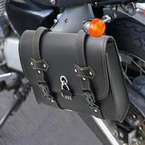 Motociklo statinės krepšys Retro motociklo balnelio krepšys vairo įrankių krepšys vandeniui atsparus 2 dirželiai šakių krepšys PU oda dviračiui juoda