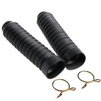 2vnt 30mm universalūs motociklo guminiai priekinių šakių gaubtai getrai juoda