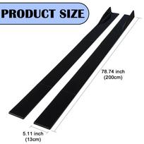 2m Car Side Skirts Winglet Extensions Splitters Body Apron Lip Rocker Splitter Diffuser Body Kit for 2-door Car Gloss Black 6pcs