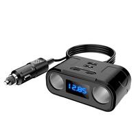 6-in-1 cigarečių žiebtuvėlio skirstytuvas QC3.0+PD automobilinis įkroviklis skaitmeninis ekranas telefono įkroviklis 12V-24V 60W adapteris automobilio priedai