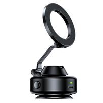 X98 Elektrinis siurbimo puodelis Automobilinis telefono laikiklis 360° Sukimas Stiprus magnetinis Sulankstomas stovas iPhone 12-16 Pro Xiaomi Samsung juoda