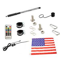 2 VNT 4 pėdų 5050RGB Bluetooth ir nuotolinio valdymo spalvingos spiralinės LED botago lempos, apšviestos antenos botagai ATV Polaris RZR
