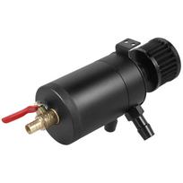 Alyvos separatoriaus gaudyklės balionėlio rinkinys, 2 jungtys 150 ml universalus aliuminio alyvos rezervuaras su išleidimo vožtuvo filtru, mini alyvos separatoriumi juoda