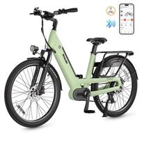 Elektrinis dviratis Vitilan 26  500W variklis miesto e-dviratis 48V 15AH maksimalus nuvažiuojamas atstumas 90 km apkrova 150 kg APP jungtis 7 pavaros L5 geltona