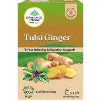 Organic India Tulsi Imbiero Arbatos Pakeliai 25 vnt. | Arbata nuo streso, virškinimui ir atsipalaidavimui