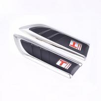 2 vnt./stal. 3D lipdukas Automobilio gaubtas chromuotos grotelės, ryklio žiaunelės, imituojančios oro srauto ventiliacijos angą Auto išorės apdaila, chromo stiliaus lipdukai