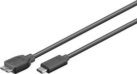 MicroConnect USB-C to USB 3.2 Gen 1 Micro  B 1M Black, for synching and