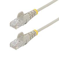 StarTech.com 5m Gray Slim CAT6 Ethernet Cable, Snagless, 100W PoE, UTP, LSZH, 28AWG Solid Bare Copper Wire, Slim RJ45 Network Patch Cord with Strain Reliefs, Individually Tested