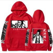 Japanese Anime Bleach Y2K Men Zaraki Kenpachi manga Hoodies Graphic plus size Funny Harajuku Cartoon Pullovers Male Sweatshirt S