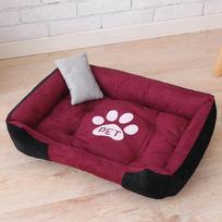 Minkšta Sofa Šunų Gultai Vilnos Šilta Lova Mažam Dideliam Šuniui Didelio Dydžio Vandeniui Atsparus Dugnas Minkštas Gyvūnų Gultas Katės Lova Ruduo Žiema 42X30cm vyno raudonos spalvos