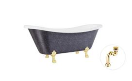 Vonia Besco Amelia Glam 190, Graphite+Gold, su sifonu Klik-klak Gold