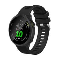 Garmin Forerunner 55 20mm silikoninė twill laikrodžio apyrankė For Garmin Forerunner 55 juoda