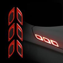 3D automobilio stiliaus atspindinčios juostelės anglies pluošto atšvaito lipdukas sunkvežimio automobilio saugos įspėjamoji juosta automobilio išorės aksesuarai 6 vnt. raudona