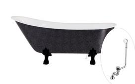 Vonia Besco Olaya Glam 160, Graphite+Black, su sifonu su persipylimu Klik-klak Chrome