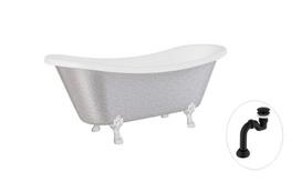 Vonia Besco Amelia Glam 190, Silver+Chrome, su sifonu Klik-klak Black