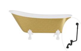 Vonia Besco Olaya Glam 160, Gold+White, su sifonu su persipylimu Klik-klak Black