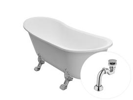 Vonia Besco Olaya 160, White+Chrome, su sifonu Klik-klak Chrome