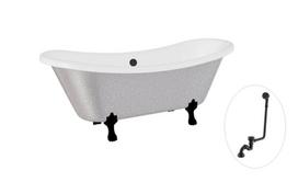 Vonia Besco Amelia Glam 190, Silver+Black, su sifonu su persipylimu Klik-klak Black