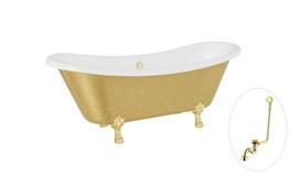 Vonia Besco Amelia Glam 190, Gold+Gold, su sifonu su persipylimu Klik-klak Gold