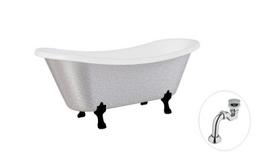 Vonia Besco Amelia Glam 190, Silver+Black, su sifonu Klik-klak Chrome