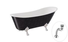 Vonia Besco Olaya Glam 160, Graphite+Chrome, su sifonu Klik-klak Chrome
