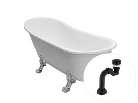 Vonia Besco Olaya 160, White+Chrome, su sifonu Klik-klak Black
