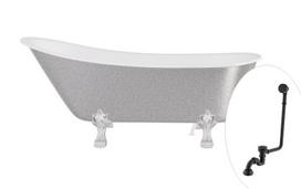 Vonia Besco Olaya Glam 160, Silver+Chrome, su sifonu su persipylimu Klik-klak Black