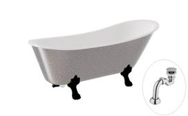 Vonia Besco Olaya Glam 160, Silver+Black, su sifonu Klik-klak Chrome