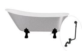 Vonia Besco Olaya Glam 160, Silver+Black, su sifonu su persipylimu Klik-klak Black
