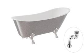 Vonia Besco Olaya Glam 160, Silver+Chrome, su sifonu Klik-klak Chrome