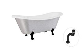 Vonia Besco Amelia Glam 190, Silver+Black, su sifonu Klik-klak Black