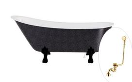 Vonia Besco Olaya Glam 160, Graphite+Black, su sifonu su persipylimu Klik-klak Gold