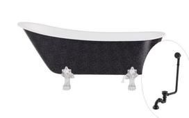 Vonia Besco Olaya Glam 160, Graphite+Chrome, su sifonu su persipylimu Klik-klak Black
