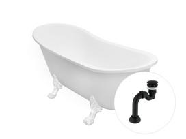 Vonia Besco Olaya 160, White+White, su sifonu Klik-klak Black