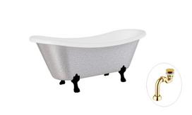 Vonia Besco Amelia Glam 190, Silver+Black, su sifonu Klik-klak Gold