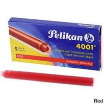 Rašalo kapsulės Pelikan 4001/5vnt.raudonos ilgos 310620