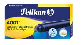 Rašalo kapsulės Pelikan 4001/5vnt. juodai-mėlynos ilgos 310607