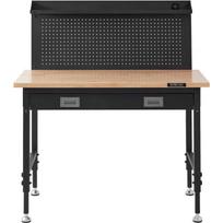 Daugiafunkcinis medinis darbastalis 121x61 cm su elektros lizdais