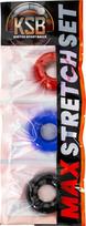Prostatos masažuokliai KSB Max-Stretch Cockring, 3 vnt.