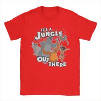 Džiunglių knyga Čia džiunglės T-shirt Vyrams Medvilniniai Juokingi T-shirtai Apvalia apykakle Grupės Plakato Marškinėliai Trumpomis Rankovėmis Prekės 6XL S