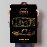 Volvo P1800 1961 Metaliniai ženklai Automobilio plakatas Interjero dekoracija Svetainė Individualus skardos ženklas Sienų meno dekoravimui Retro dekoras 7.9x11.8In(20x30cm)