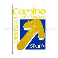 Camino De Santiago Plakatas Žemėlapis Šv. Jokūbo Kelias Metaliniai Ženklai Plaketės Šventė Mes tiesiog einame vienas šalia kito Skardinis ženklas Plakatai 20x30cm