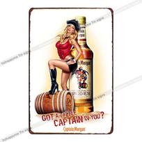 Alaus prekės ženklų skardinės lentelės Barui, Pub'ui, Klubui Retro Sienų dekoracija Pub Captain Morgan Vintage Metalinė lentelė Namų dekoras 20x30cm 20x30cm（7.8x11.8inch）